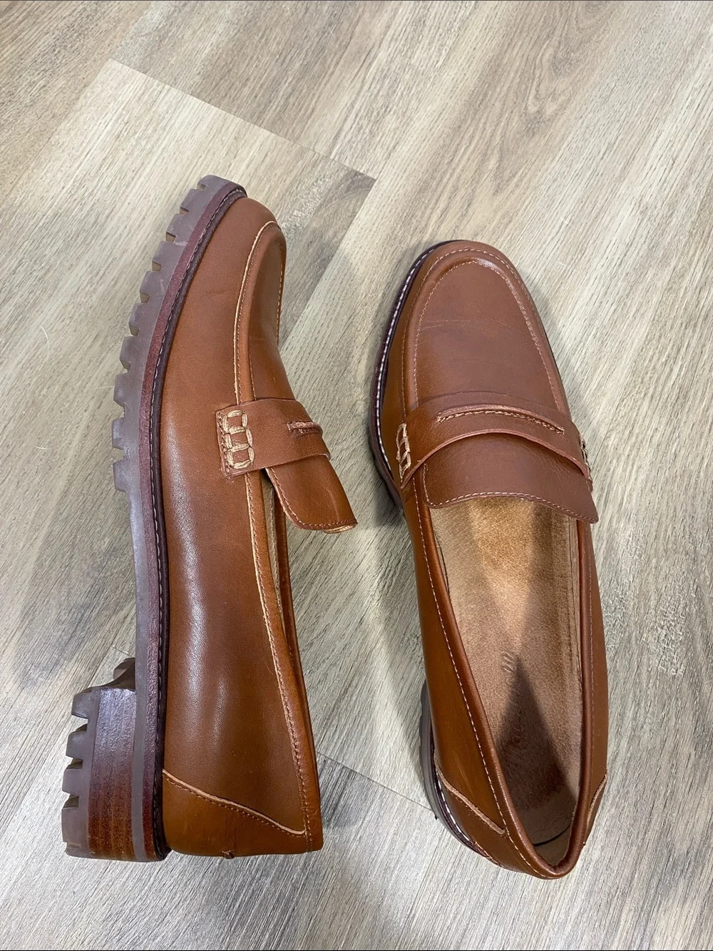 Madewell Corinne Lugsole Loafer in Cognac Brown size 11